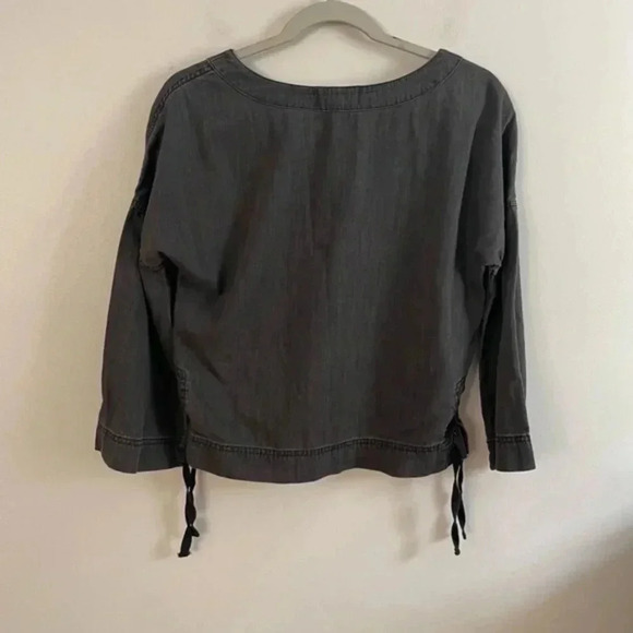 🍁 Madewell Denim Side-Lace Top in Sloan Black XXS - Picture 6 of 10